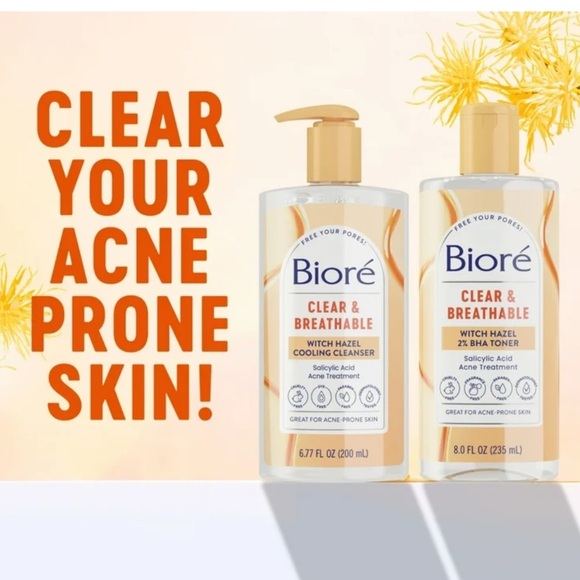Two bottle bundle! NWT Biore Clear & Breathable Witch Hazel Toner. 8oz - Picture 11 of 12